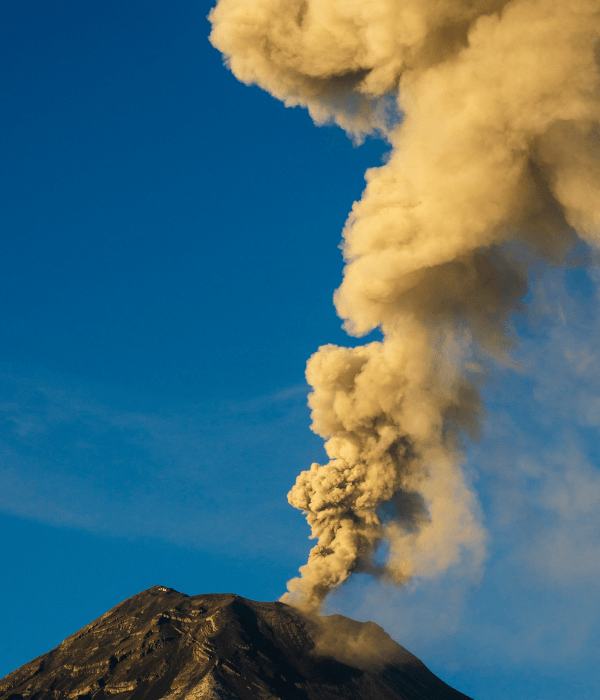 Erupting volcano